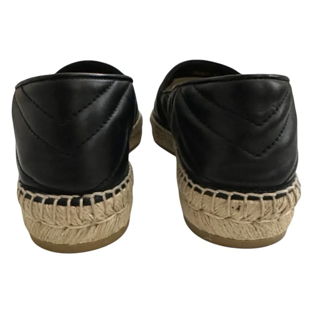 Gucci Nappa Quilted Charlotte GG Marmont Espadrilles in Black 37.5 | US 7.5